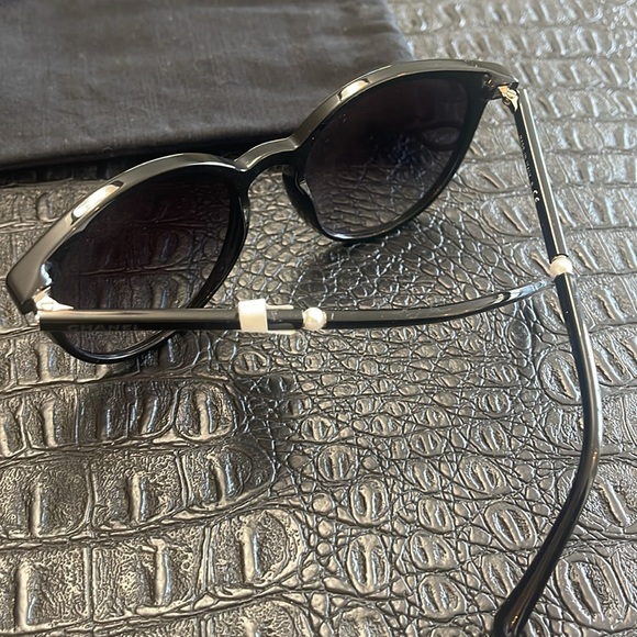Chanel Black Sunglasses with Pearl on each Side Acetate Butterfly  #5394 - Picture 4 of 11